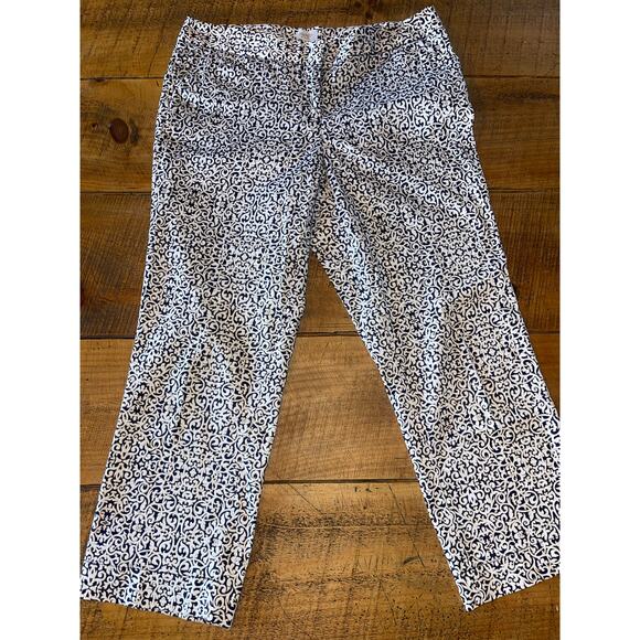 Womens Laundry by Shelli Segal Paisley Geometric Print Cropped Capri Pants 8 - Picture 1 of 8